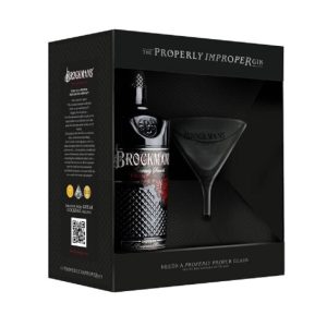 Brockmans Premium Gin with Martini Glass Gift Set - Image 1