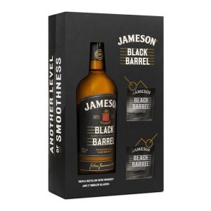 Jameson Black Barrel Irish Whiskey with 2 Glasses Gift Set - Image 1